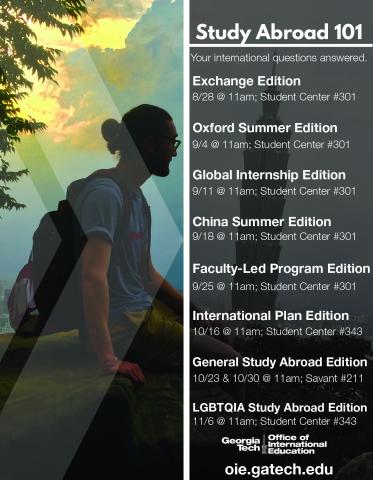 Study Abroad 101 Fall 2018 Flyer