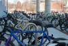 Bicycles on racks