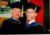 ECE Professor Kendal Su with his son Jonathan at his Georgia Tech Ph.D. Commencement Ceremony.