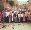 A photo of Neha Kumar with participants of the Association for Computer Machinery's Special Interest Group on Computer Human Interaction's 2019 summer school program in New Delhi. 