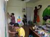 Makers paint walls at MakerGhat in India.