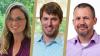 Assistant Professors Annabelle Singer, left, and James Dahlman, center, have been appointed to McCamish Foundation Early Career Professorships. Garrett Stanley is the inaugural McCamish Foundation Distinguished Chair.